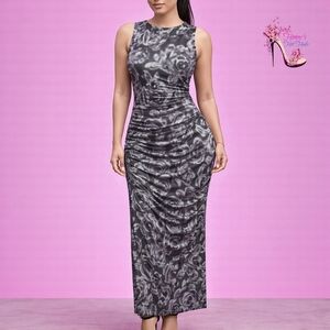 Gray Bodycon Maxi Dress